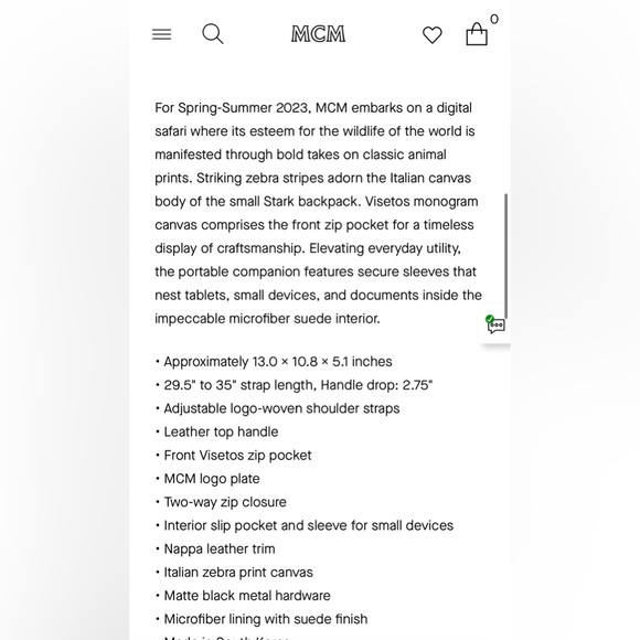 MCM Stark Backpack in Meta Safari Visetos - Picture 4 of 12